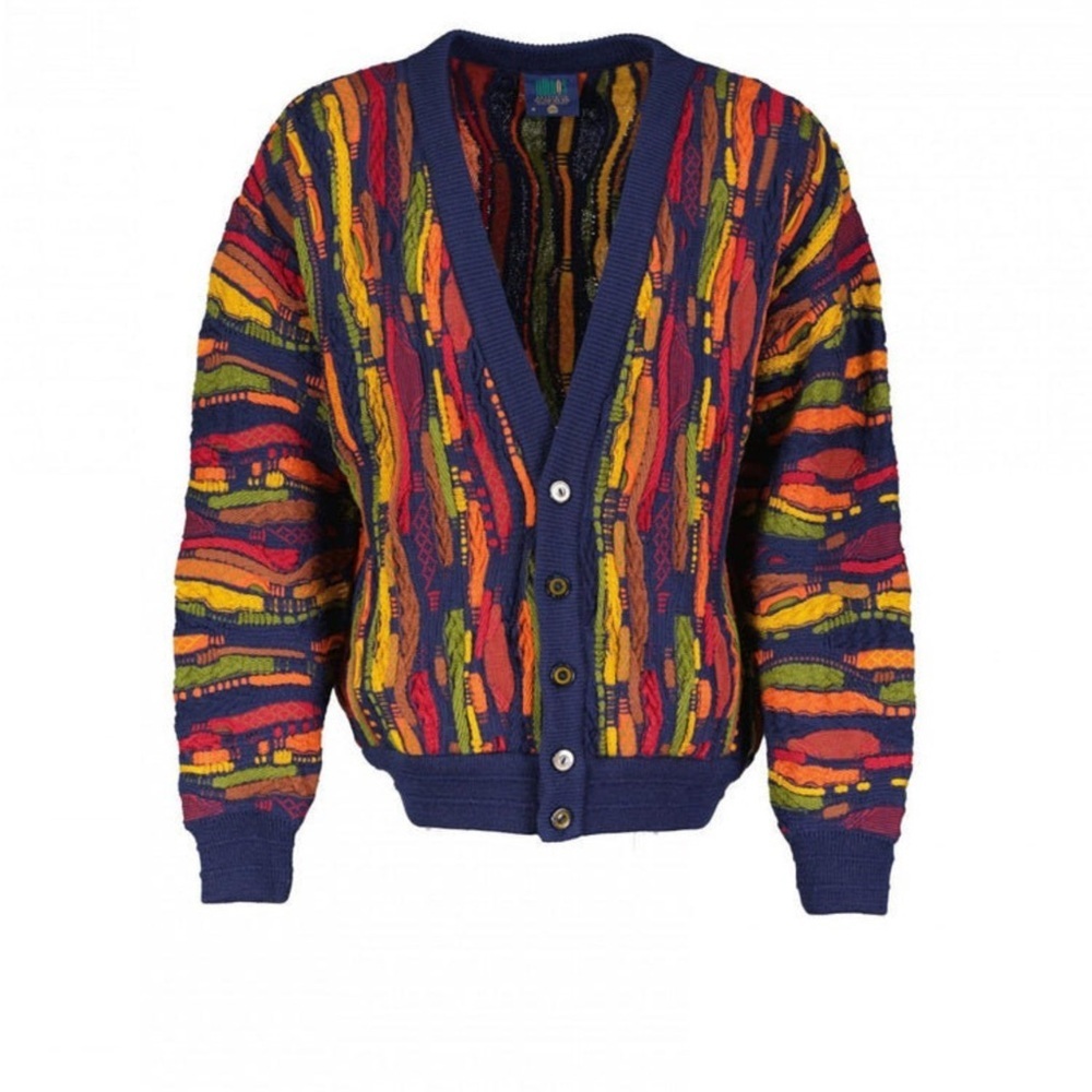 Vintage Limnos 3D 100 % Wool Australian 80s 90s Sweater Size Small Coogi Style